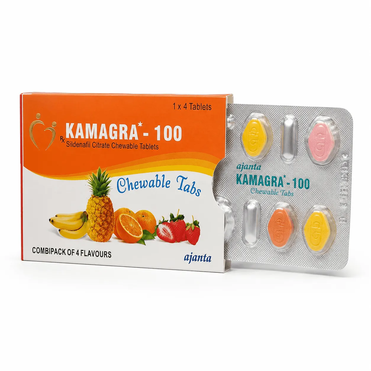 Kamagra 100 Chewable Tabs Combipack (4 Flavours) - 2