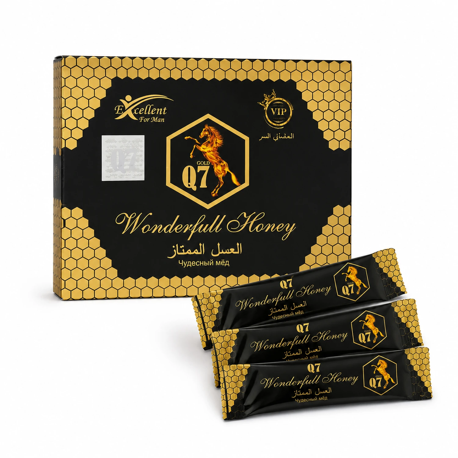 Q7 Wonderful Honey 12×15г – мед со епимедиум | Vitalis Natura